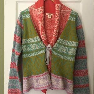 SUNDANCE Storyline Mix Pattern Cardigan Sweater M